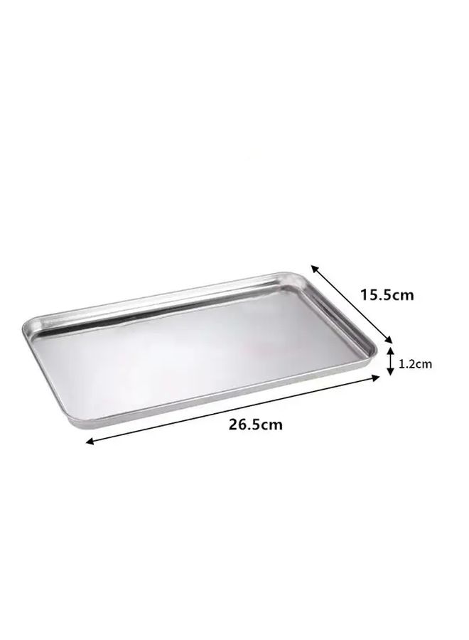 Heavy Duty Stainless Steel Tray 10.43x6.1x0.47inch Multipurpose Oven Serving Plate - Image 3