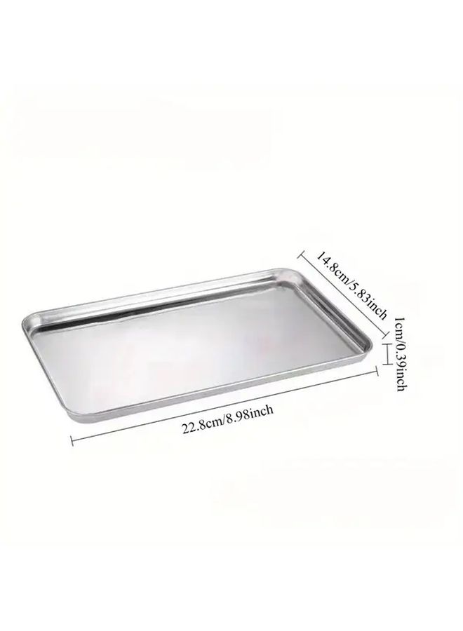 Heavy Duty Stainless Steel Tray 10.43x6.1x0.47inch Multipurpose Oven Serving Plate - Image 4
