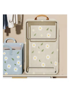XiuWoo 3 Packs Storage Box Clothes Organisers,Foldable Storage Box with Handle for Organizing Toys, Clothes, Office, 47*28*20cm, Beige  - Image 2