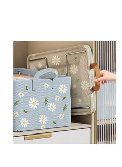 XiuWoo 3 Packs Storage Box Clothes Organisers,Foldable Storage Box with Handle for Organizing Toys, Clothes, Office, 47*28*20cm, Beige  - Image 3