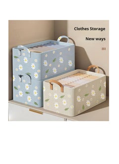 XiuWoo 3 Packs Storage Box Clothes Organisers,Foldable Storage Box with Handle for Organizing Toys, Clothes, Office, 47*28*20cm, Beige  - Image 4