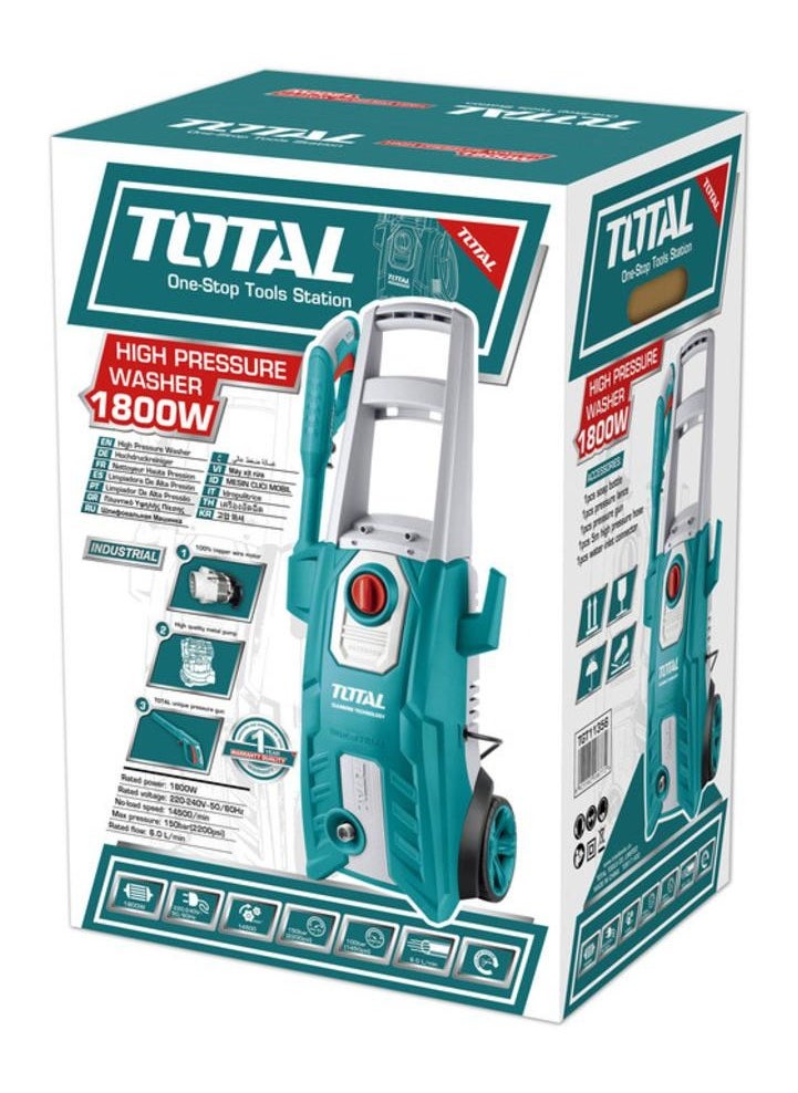 TOTAL - TOTAL High Pressure Washer 1800 Watts 150 Bar TGT11356 - Image 1