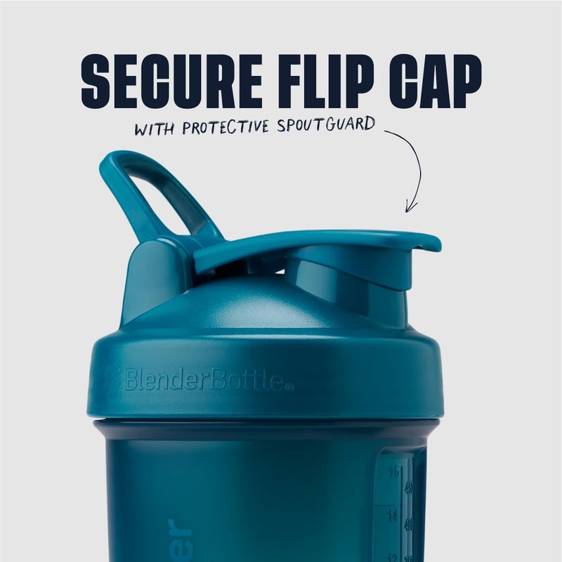 BlenderBottle زجاجة خلط بلندر بوتل مع منظم حبوب ومساحة لتخزين مسحوق البروتين، نظام كلاسيك V2 بروستاك، 22 أونصة، أزرق محيطي - Image 3