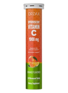 ORZAX Vitamin C 1000Mg Immune Support Ascorbic Asid Antioxidant Booster Sugarfree Nongmo Vit C Helps Skin And Joint Healths Delicious Orange Flavored 20 Vegetable Effervescent Tablets  - Image 2