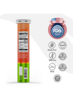 ORZAX Vitamin C 1000Mg Immune Support Ascorbic Asid Antioxidant Booster Sugarfree Nongmo Vit C Helps Skin And Joint Healths Delicious Orange Flavored 20 Vegetable Effervescent Tablets  - Image 3
