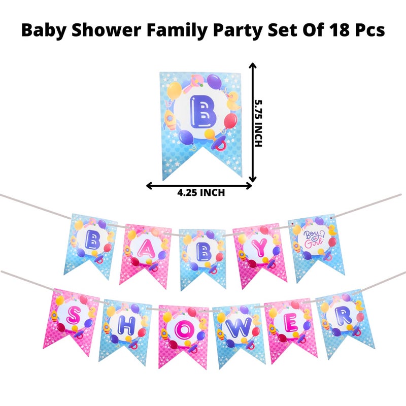 Party Decorz-Never Miss A Chance to Celebrate Party Decorz Baby Shower Family Party Set of 18 Pcs, Baby Shower Paper Banner (1 Set), Baby Shower Family Party Props Set of 16 Pcs, Mi Aai Honar White Satin Sash (1pcs) (Desgin-1) - Image 3