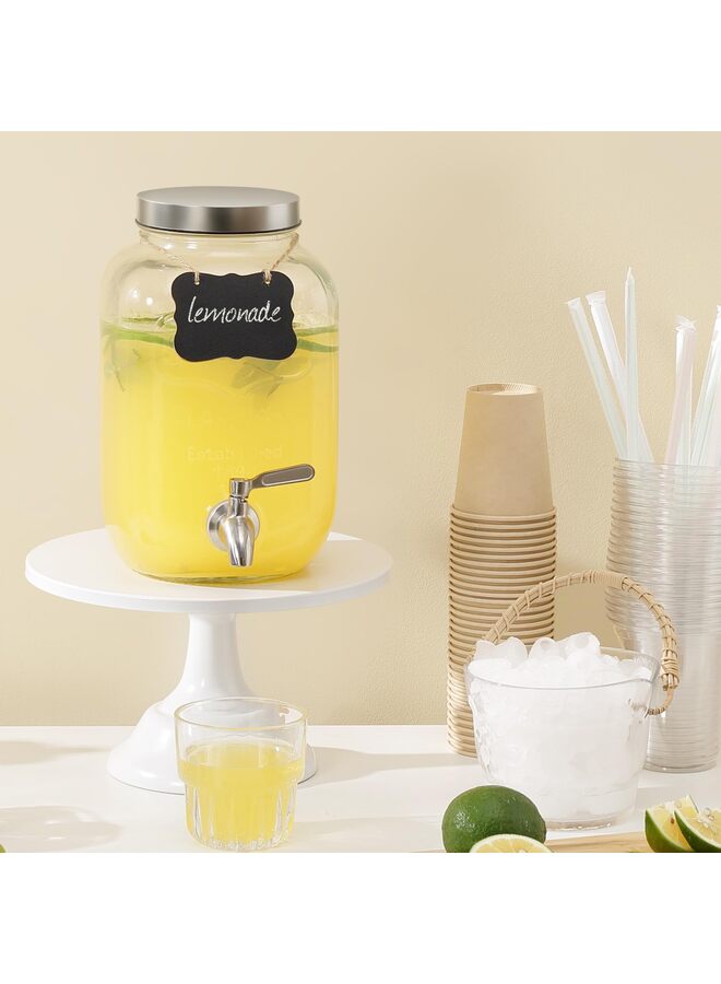 موزع مشروبات سعة جالون واحد، موزع مشروبات زجاجي، موزع مياه، حامل ليمونادة، وعاء مشروبات، وعاء عصير - موزعات مشروبات للحفلات - Image 3