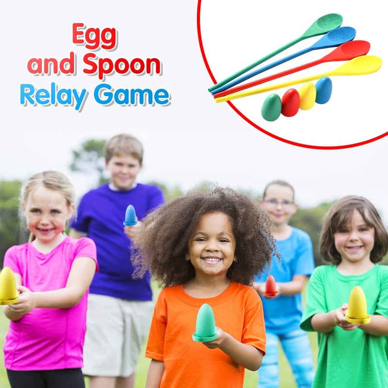 Abnaok 20PCS Outdoor Games Potato Sack Race Bag, 3-Legged Race Bands, with Egg and Spoon Race Lawn Games for Outside Backyard Field Day Birthday Party Games for Kids and Adults. - Image 4