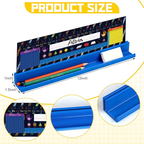 PerKoop 20 Pcs Classroom Desk Name Plates Holder Set Index Cards Storage Classroom Name Tags Kids Desk Accessories Desktop Helper Prop and Park Station Tray Organizer Water - Image 2