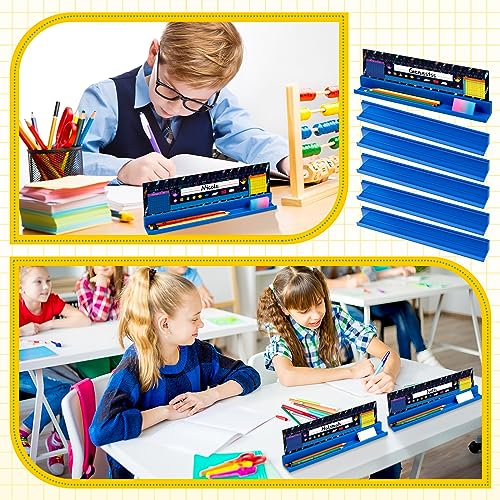 PerKoop 20 Pcs Classroom Desk Name Plates Holder Set Index Cards Storage Classroom Name Tags Kids Desk Accessories Desktop Helper Prop and Park Station Tray Organizer Water - Image 5