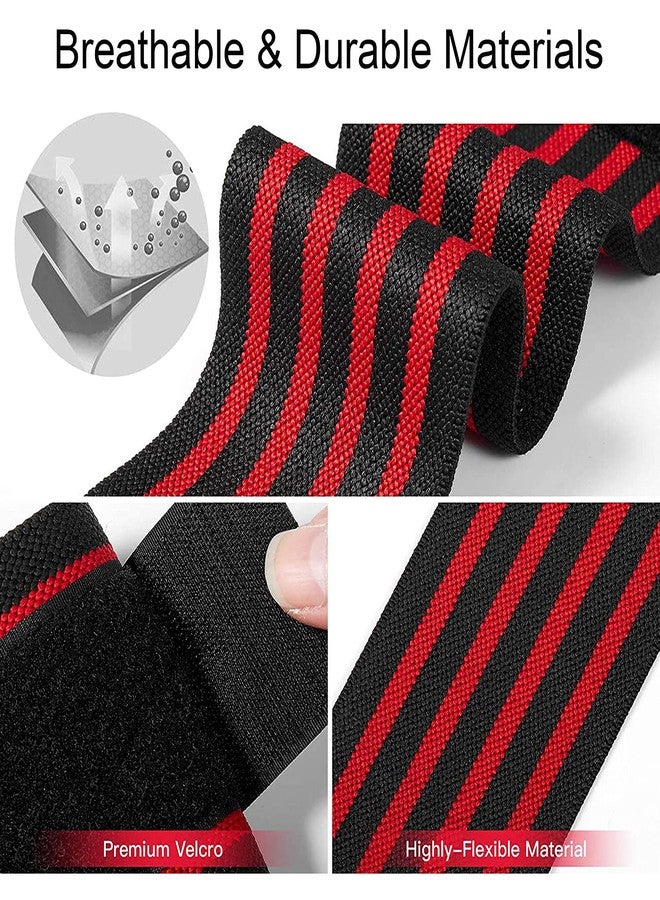 Wearslim Cotton Wrist Wraps 20" Professional Grade with Thumb Loops - Wrist Support Braces for Men & Women - Weight Lifting, Xfit, Powerlifting, Strength Training (1 Pair Red)-(L-20 X B-3) inch - Image 3