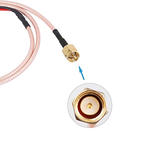 XMSJSIY SMA Male to Dupont Wire Coaxial Coax Test Leads Cable Connector Adapter Extension Wire (Red+Black)-1 pcs - Image 4