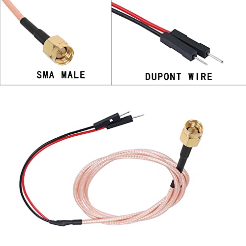 XMSJSIY SMA Male to Dupont Wire Coaxial Coax Test Leads Cable Connector Adapter Extension Wire (Red+Black)-1 pcs - Image 2