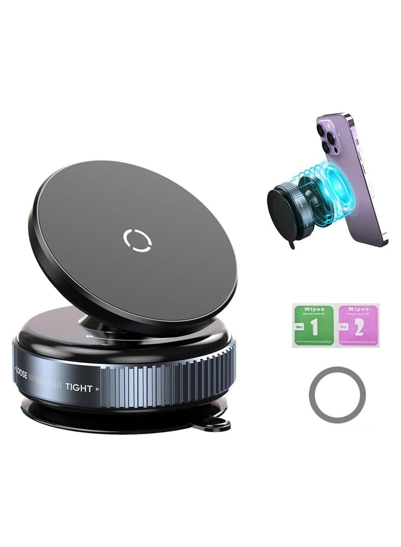Beauenty Magnetic Phone Holder – 360 Rotating Stand with Strong Suction for Car, Office  Home, No Adhesive Needed, Black - Image 1