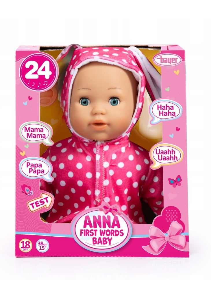 BAYER Bayer Anna First Words Baby BORN Bobas 38cm - No:93822AB  - Image 1