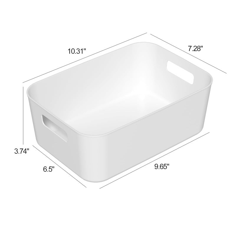 Udotry 12 Packs Plastic Pantry Organization Bins, White Small Open Storage Containers Bin - Image 4