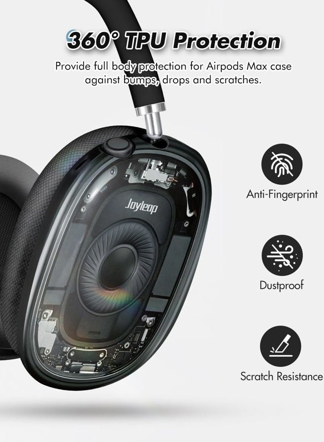 Joyleop for Airpods Max Case Covers - Tech-Inspired Durable Hard for for AirPods Max Ear Covers, Cool Headphones Case with Unique Design, Black Mechanical Style Essential Accessories for Headphones - Image 2