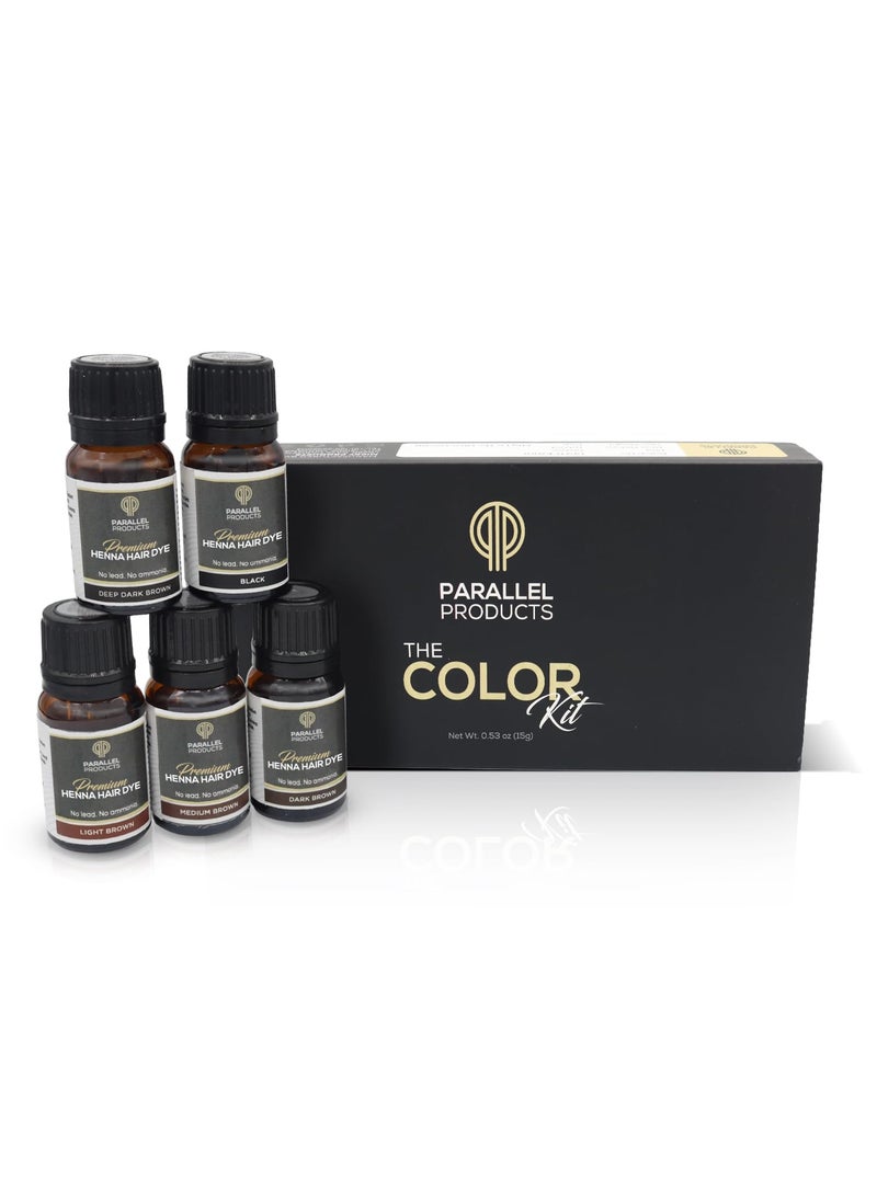 PARALLEL PRODUCTS Parallel Products Henna Color Kit  Professional Hair Tint and Root Touch Up  3 Gram MiniCollection for Grey Coverage 
