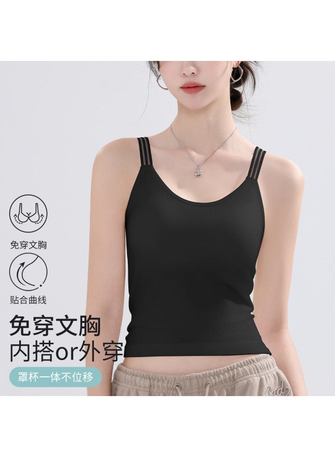 LANG SHA Women'S Camisole, Simple And Versatile Slimming Thin Seamless Tank Top, Can Be Worn As Outerwear - Image 2