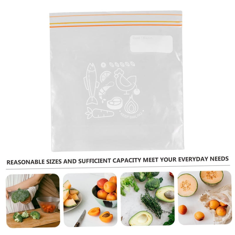 15 Pcs Reusable Food Storage Bags 27x28cm for Snacks Fruits Vegetables Travel - Image 3