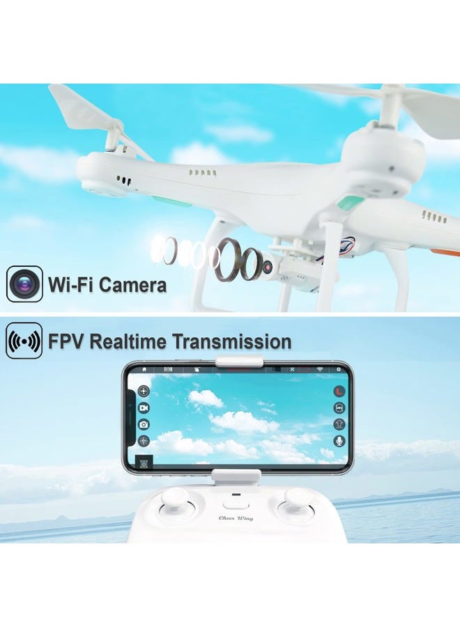 Cheerwing طائرة درون CW4 RC مع كاميرا 720P HD للأطفال والبالغين، طائرة رباعية المراوح مع خاصية التثبيت التلقائي - Image 2