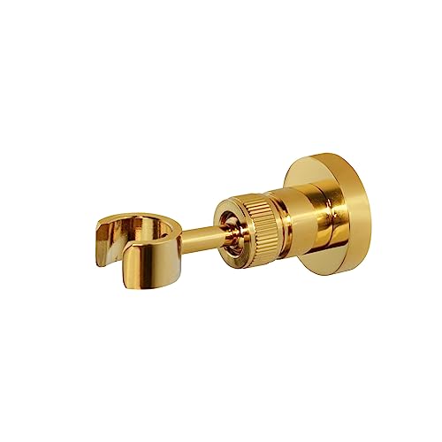 PHASAT Handheld Shower Head Holder Adjustable Solid Brass Handheld Shower Head Bracket Holder Wall Mount,Shower Wand Holder Gold,A13023G - Image 1