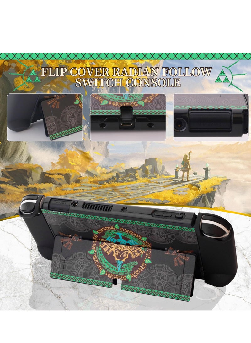 SYOSI Carrying Case for Nintendo Switch OLED of Zelda, Black Travel Case with Waterproof Protective Cover, Glass Screen Protector, 2 Thumb Caps (for Tears of The Kingdom) - Image 5