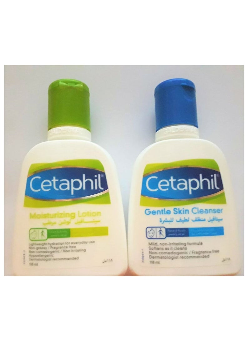 GALDERMA Cetaphil gentle skin cleanser and moisturizing lotion 118 ml