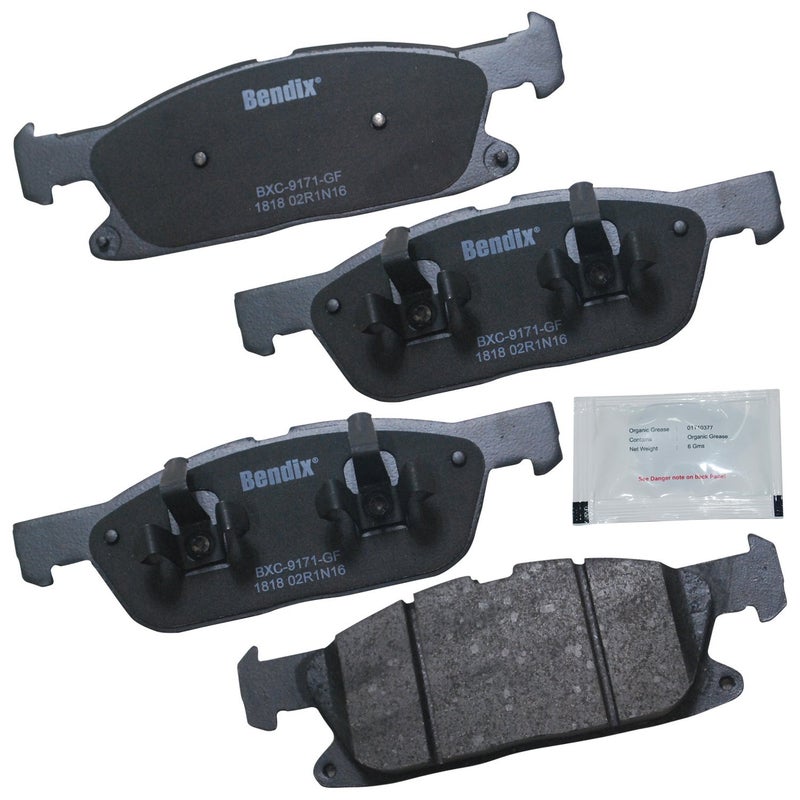 Bendix وسادات فرامل سيراميك Bendix Priority1 CFC1818 الأمامية لسيارة فورد إيدج 2021-2015، لينكولن كونتيننتال 2018، MKX 2018-2016، نوتيلوس 2022-2019 - Image 3