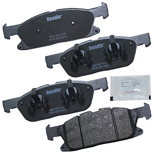 Bendix وسادات فرامل سيراميك Bendix Priority1 CFC1818 الأمامية لسيارة فورد إيدج 2021-2015، لينكولن كونتيننتال 2018، MKX 2018-2016، نوتيلوس 2022-2019 - Image 1