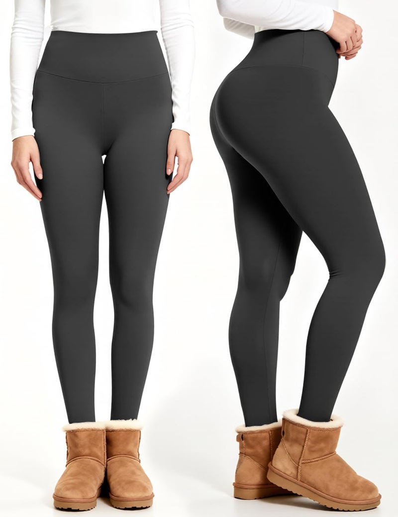 Bluemaple Fleece Lined Leggings for Women High Waisted Tummy Control Thermal Warm Winter for Women Workout Yoga Pants - Image 2