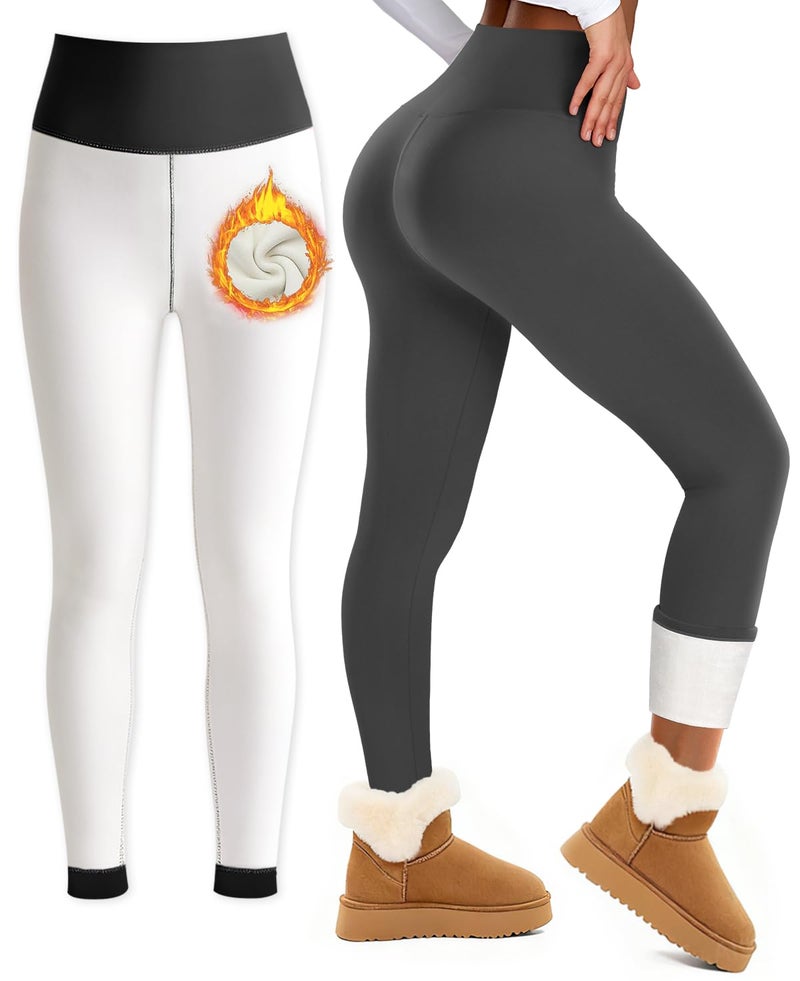 Bluemaple Fleece Lined Leggings for Women High Waisted Tummy Control Thermal Warm Winter for Women Workout Yoga Pants - Image 1
