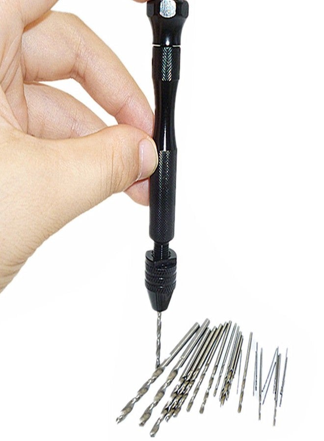 Preamer 20 PcsHSS Micro Twist Drill Bits with Aluminum Small Pin Vise Hand Drill Bit for Shells Jewelry Making Model Craft DIY Tool,0.5mm-3mm - Image 1