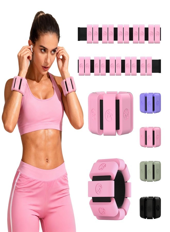 Sonkoloro Adjustable Wrist and Ankle Weights for Women Men, Leg Weights for Women 0.75lb-1lb lbs Each for Walking, Yoga, Dance, Barre, Gym (Blush, 2LB(2 Pcs)) - Image 1