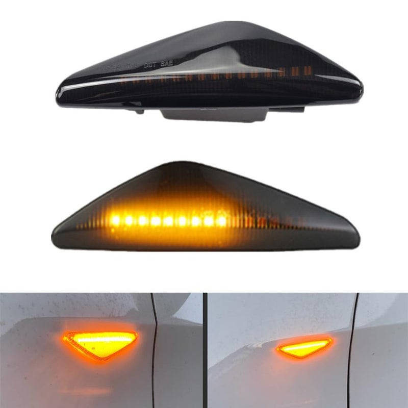 Kakulkomen Turn Signal Lamp Led Front Fender Side Marker Light Compatible with BMW X3 X5 X6 F25 20112017 E70 20072013 not for X5M E71 E72 20082014 Black - Image 2