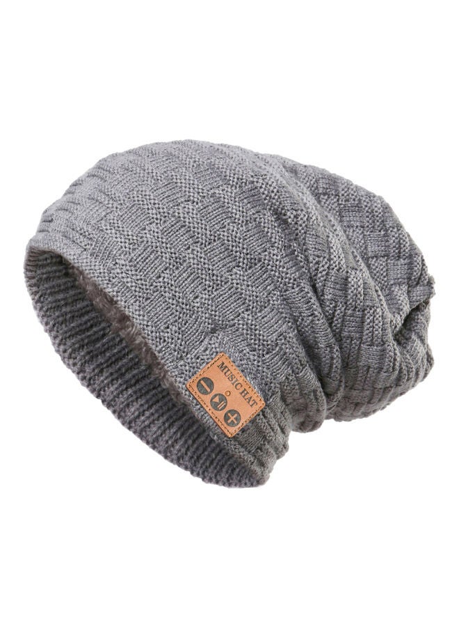 NIBEMINENT Bluetooth Knitted Hat With Mic One Size Grey  - Image 1