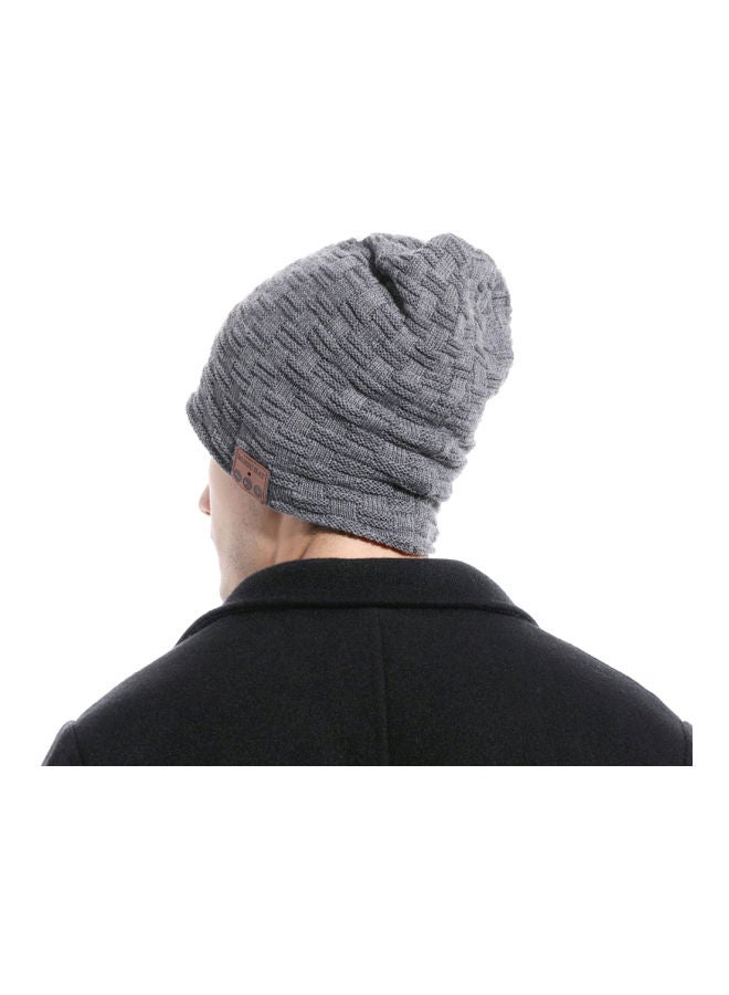 NIBEMINENT Bluetooth Knitted Hat With Mic One Size Grey  - Image 4