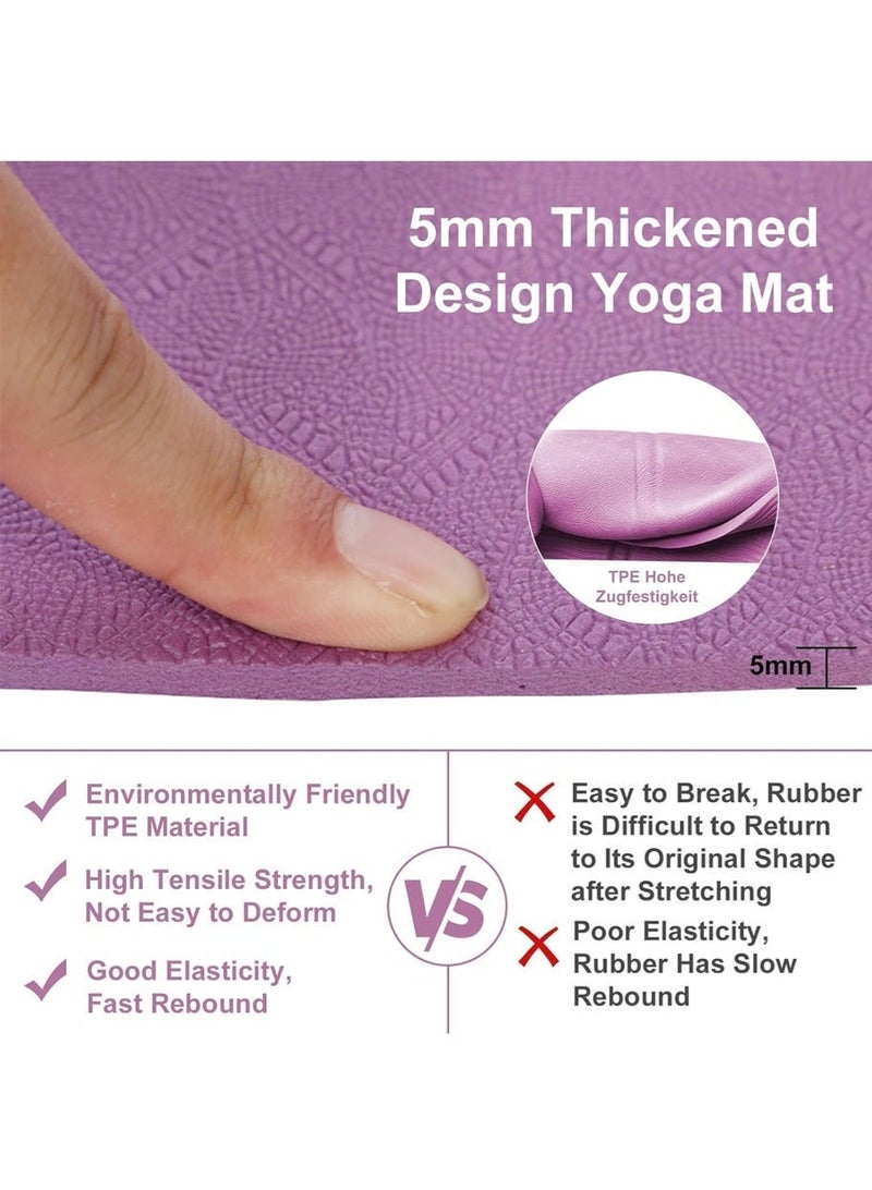 سجادة يوجا محمولة | سجادة يوجا مطوية من الإسفنج عالي الكثافة | سجادة يوجا مانعة للانزلاق | بساط غداء صديق للبيئة من مادة TPE | مناسبة لليوجا، البيلاتس، واللياقة البدنية أثناء السفر. - Image 2