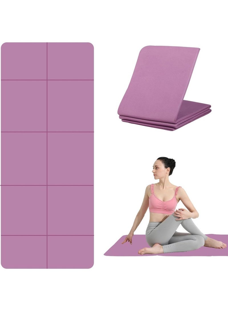 سجادة يوجا محمولة | سجادة يوجا مطوية من الإسفنج عالي الكثافة | سجادة يوجا مانعة للانزلاق | بساط غداء صديق للبيئة من مادة TPE | مناسبة لليوجا، البيلاتس، واللياقة البدنية أثناء السفر. - Image 4