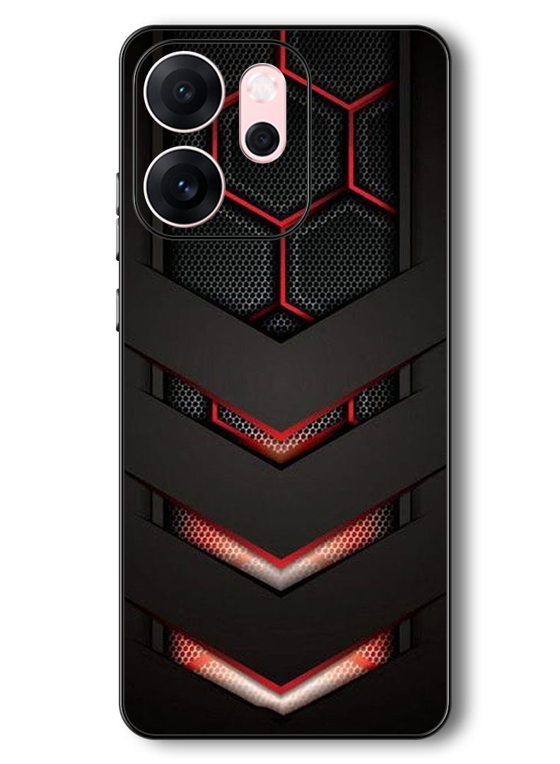 Theodor Case Compatible with Oppo Reno 14 F 6.57 Inch Protection Shockproof Bumper Cover red & black - Image 1