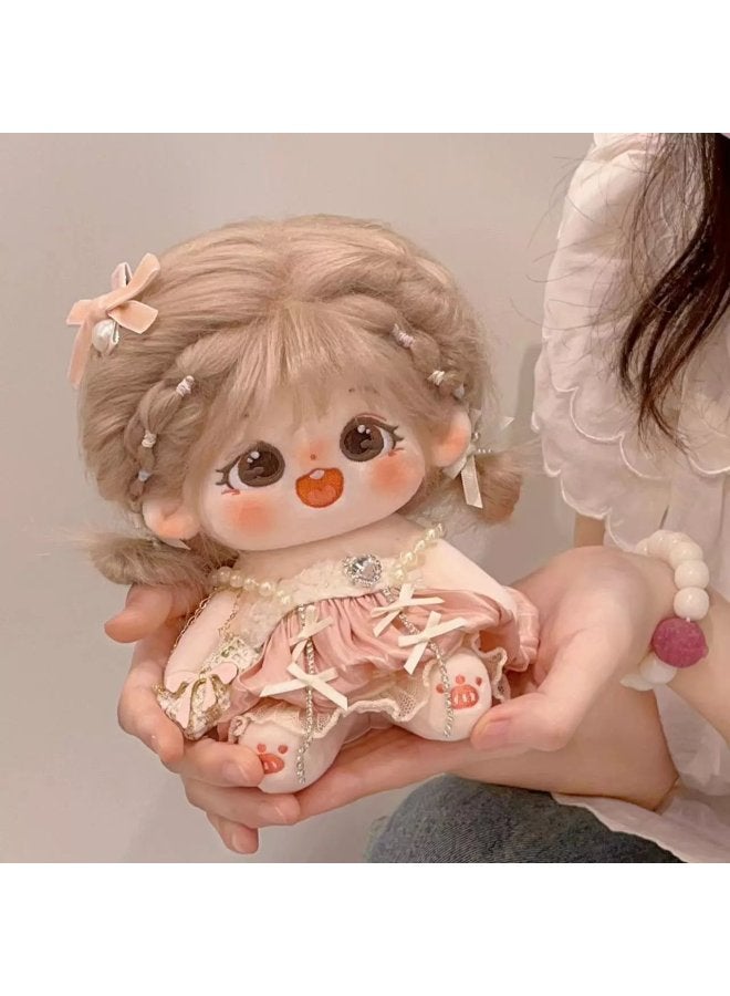 20cm Cotton Doll Clothes Women's Suit Cute Small Brown Speckle Fried Hair Doll Star Nude Set Adorable-Specifications:20CM (no Skeleton)-Color:Sweet Pie Sweater (excluding Baby) - Image 2
