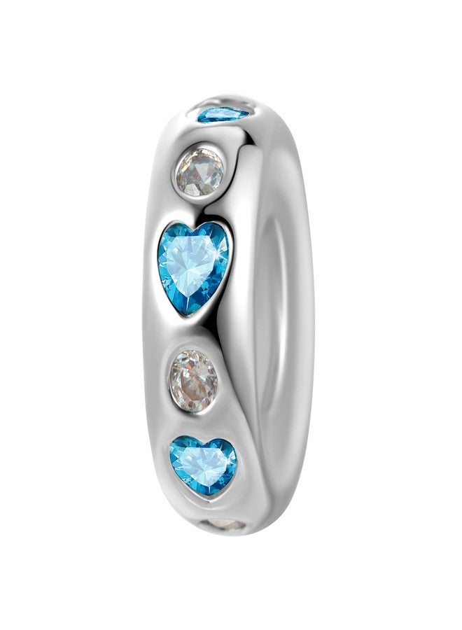 QeenseKc Mar Birthstone Rubber Stopper Charm Spacer Bead for Pandora Bracelet Women Gift - Image 1