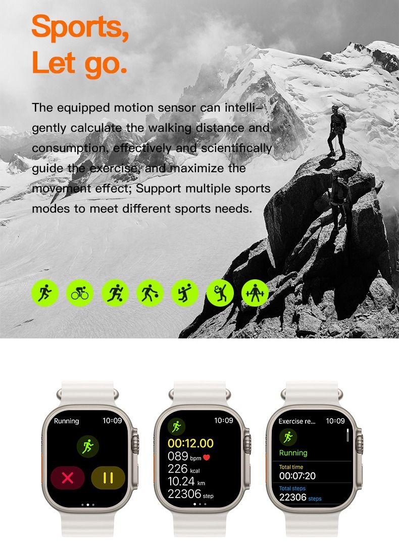 AROAQ Introducing the Revolutionary T900 Ultra Max Bluetooth Smart Watch with Heat Rate Blood Pressure And Blood Oxygen Monitoring - Image 3