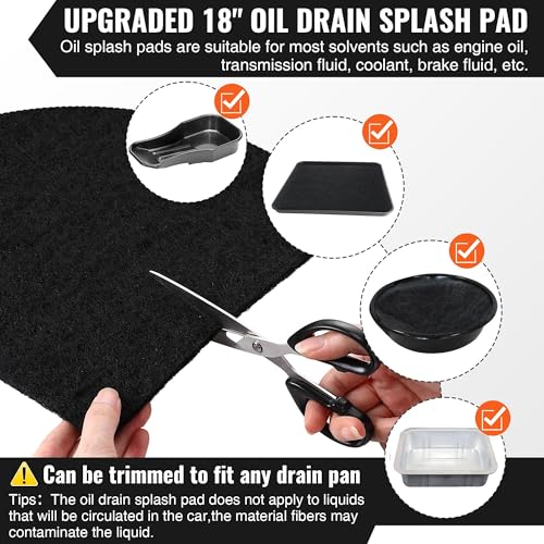 Saillong 2 Pcs Round Splash Pad for Oil Drain Pan, Upgraded 18'' Oil Splash Pad, Heat Resistant, No Splatter Change Mat Fit 1.5-20 Gal Drip Collector Pan for Car Transmission Changing Drain Tray - Image 3