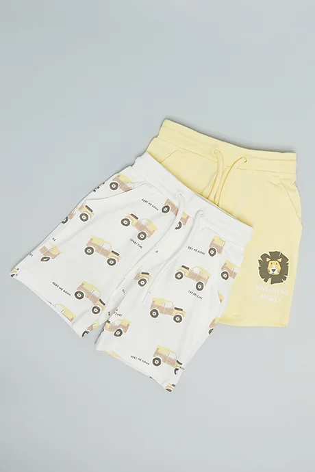 أر أند بي 2 Pack Printed Shorts with Drawstring Waist