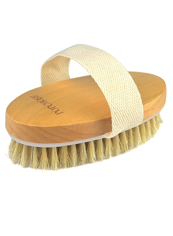 Loquat Professional Body Brush With Hook Beige/White