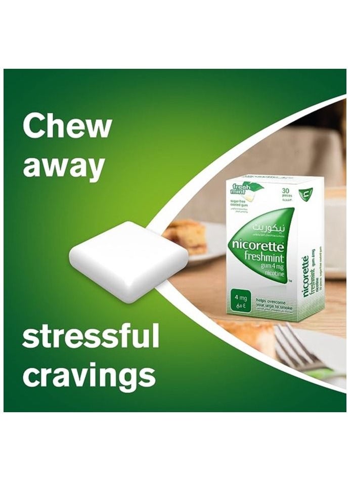 nicorette Gum 4 Mg Nicotine Gum Sugar-Free, Fresh Mint Flavour, 30'S 30 Tablets (4mg)  - Image 2