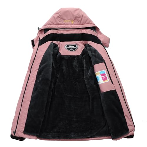 MOERDENG Women's Waterproof Ski Jacket Warm Winter Snow Coat Mountain Windbreaker Hooded Raincoat Jacket - Image 3