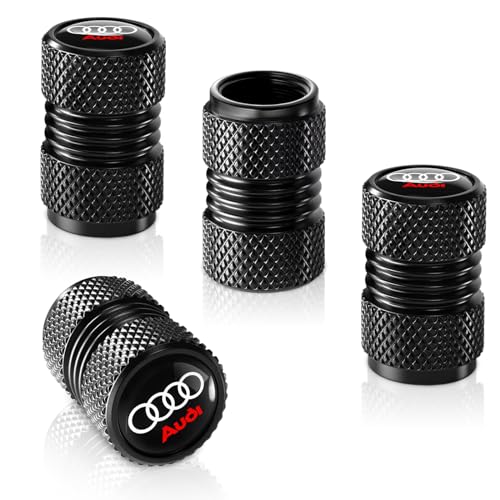 TACOMA Tire Valve Stem Cap Cover for Audi Belt ORing Seal Corrosion ResistantTire Valve Stem Air Cap 4 Pack Black - Image 1