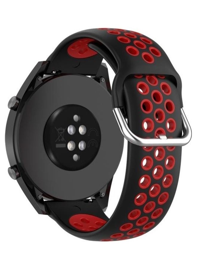 BGM Two Color Sport Wrist Strap Watchband For Huawei Watch GT Red/Black - Image 2